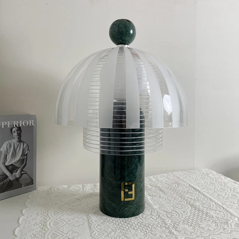 Marble Base Glass Dome Table Lamp