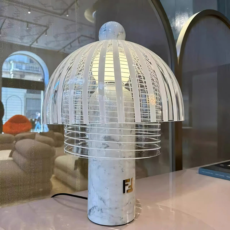 Marble Base Glass Dome Table Lamp
