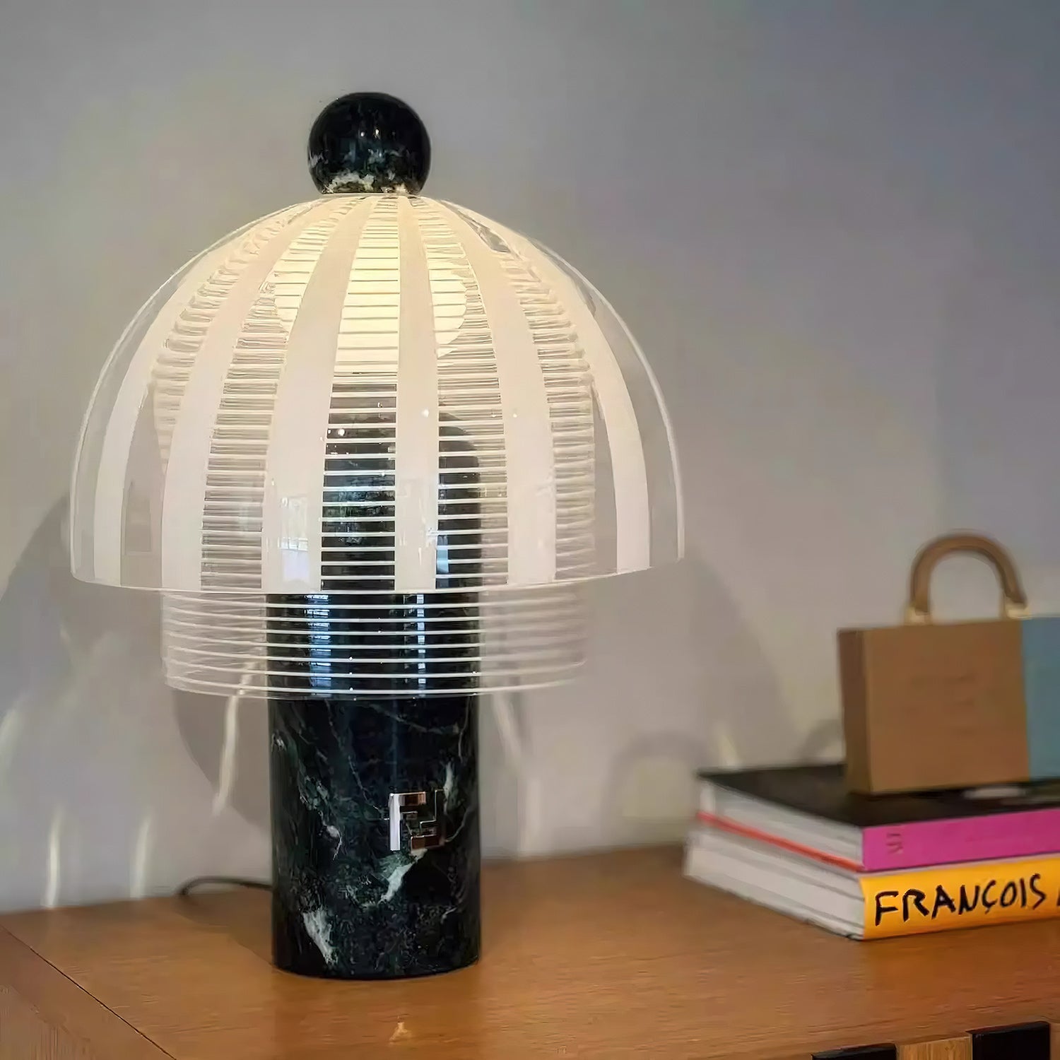 Marble Base Glass Dome Table Lamp