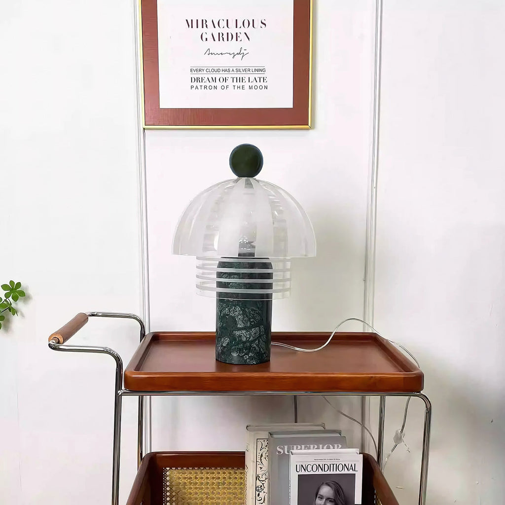 Marble Base Glass Dome Table Lamp