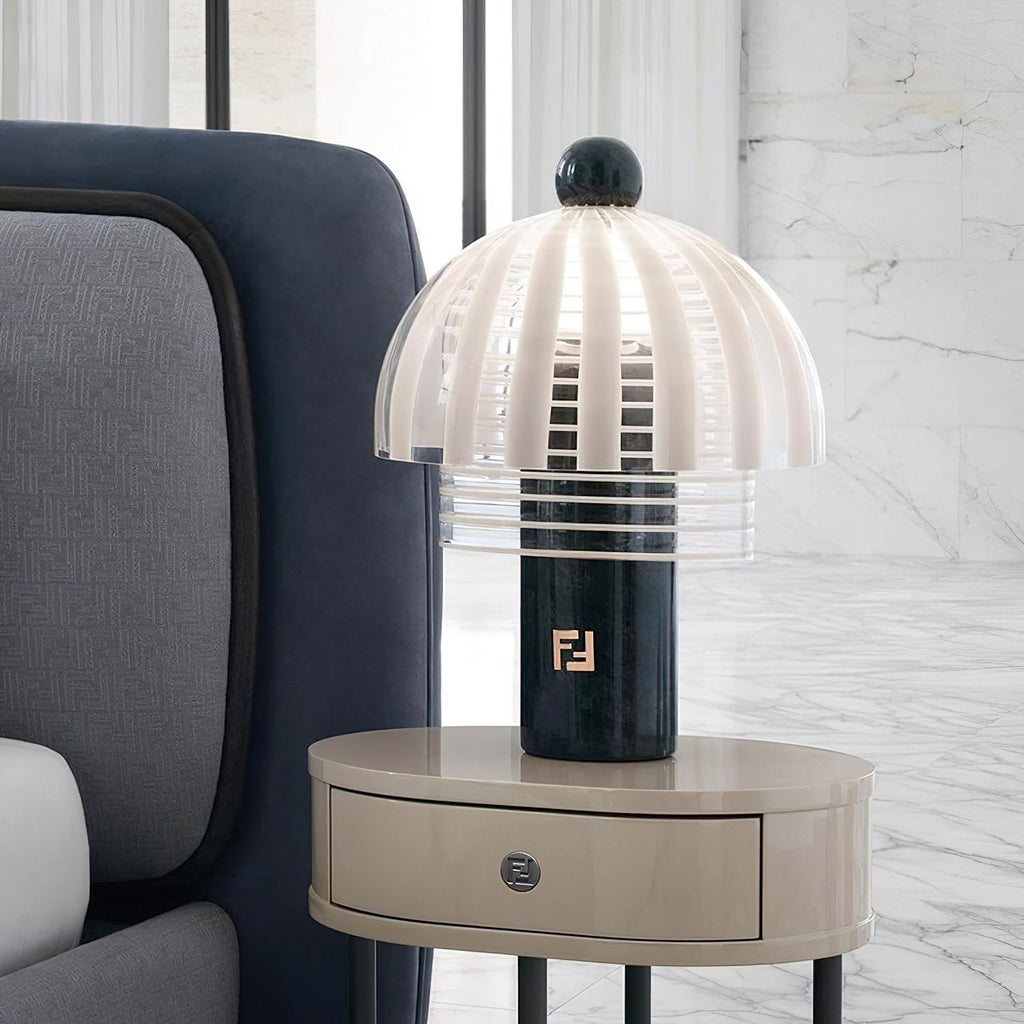 Marble Base Glass Dome Table Lamp