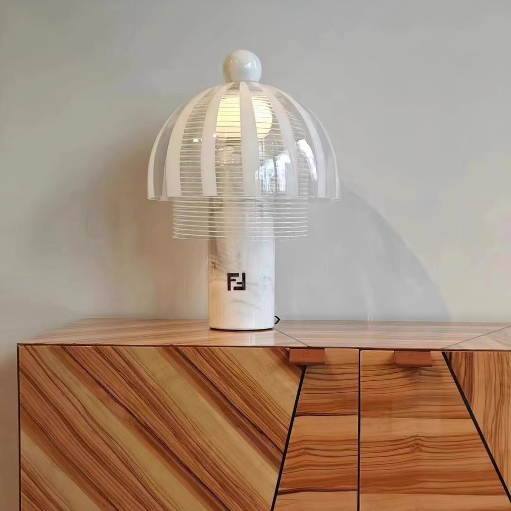 Marble Base Glass Dome Table Lamp