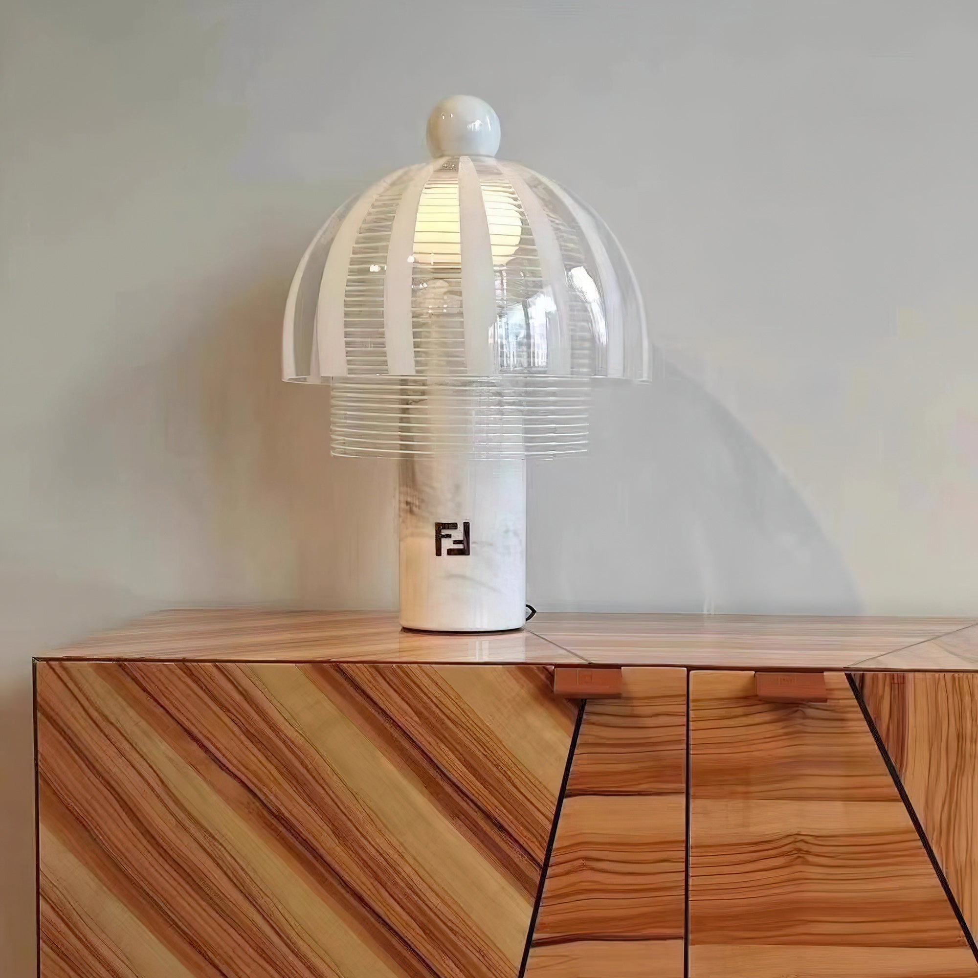 Marble Base Glass Dome Table Lamp
