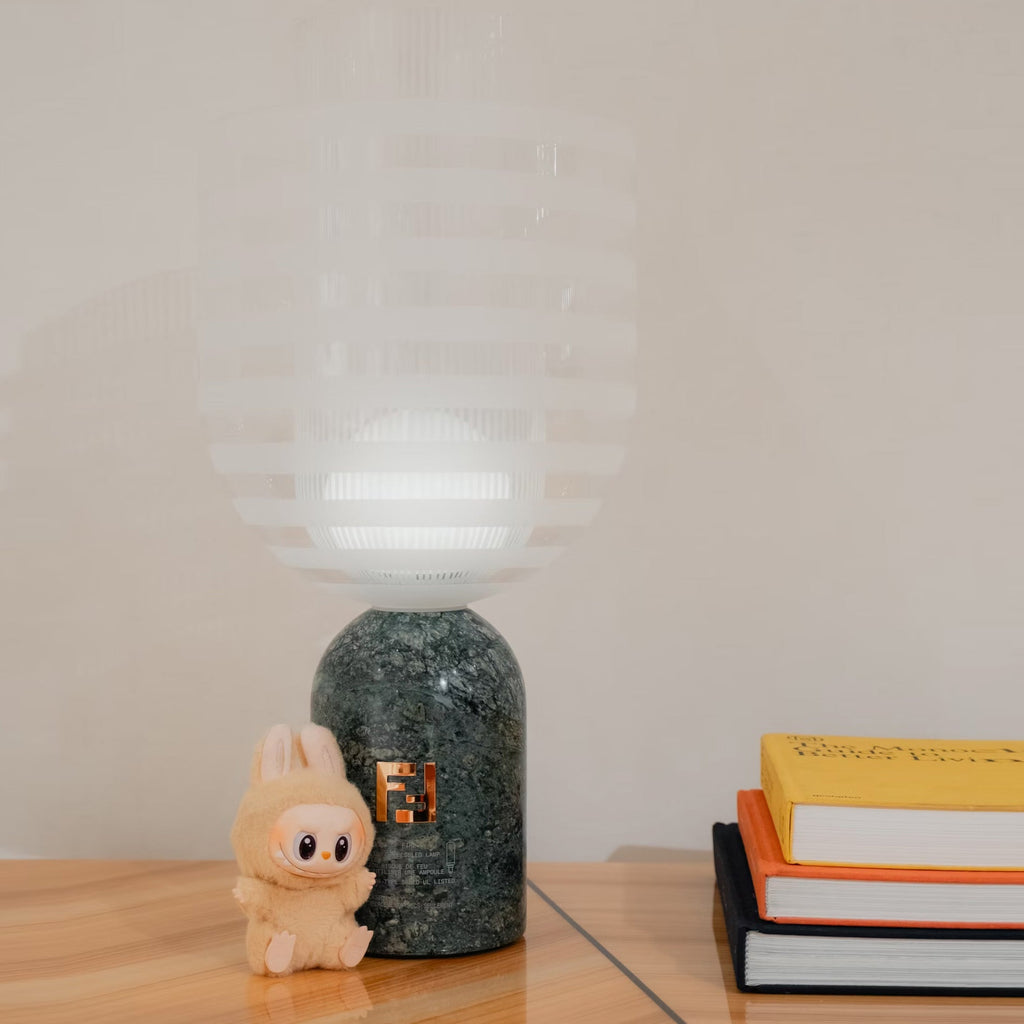 Sculptural Marble & Murano Glass Table Lamp