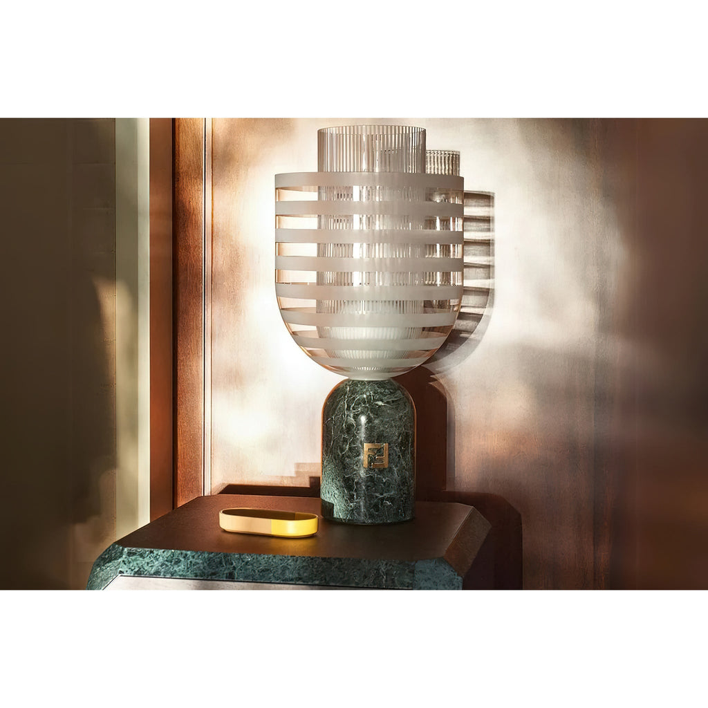 Sculptural Marble & Murano Glass Table Lamp