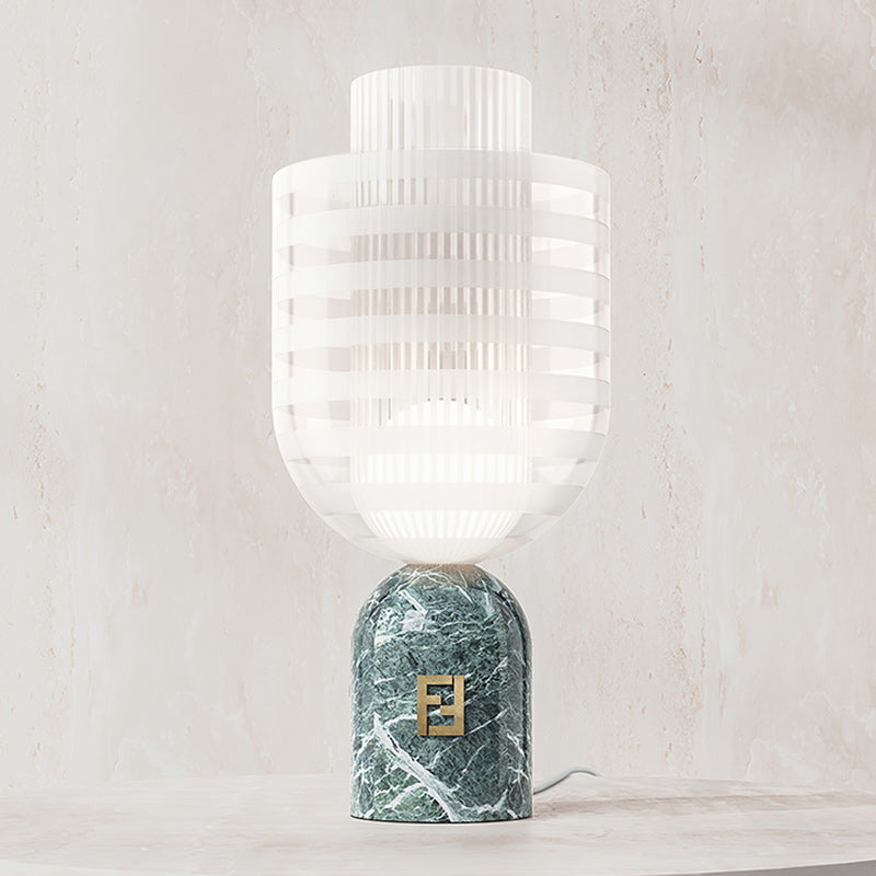 Sculptural Marble & Murano Glass Table Lamp