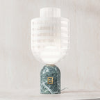 Sculptural Marble & Murano Glass Table Lamp