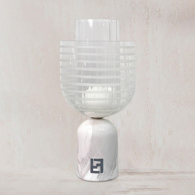 Sculptural Marble & Murano Glass Table Lamp