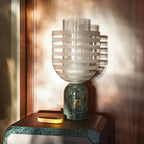 Sculptural Marble & Murano Glass Table Lamp