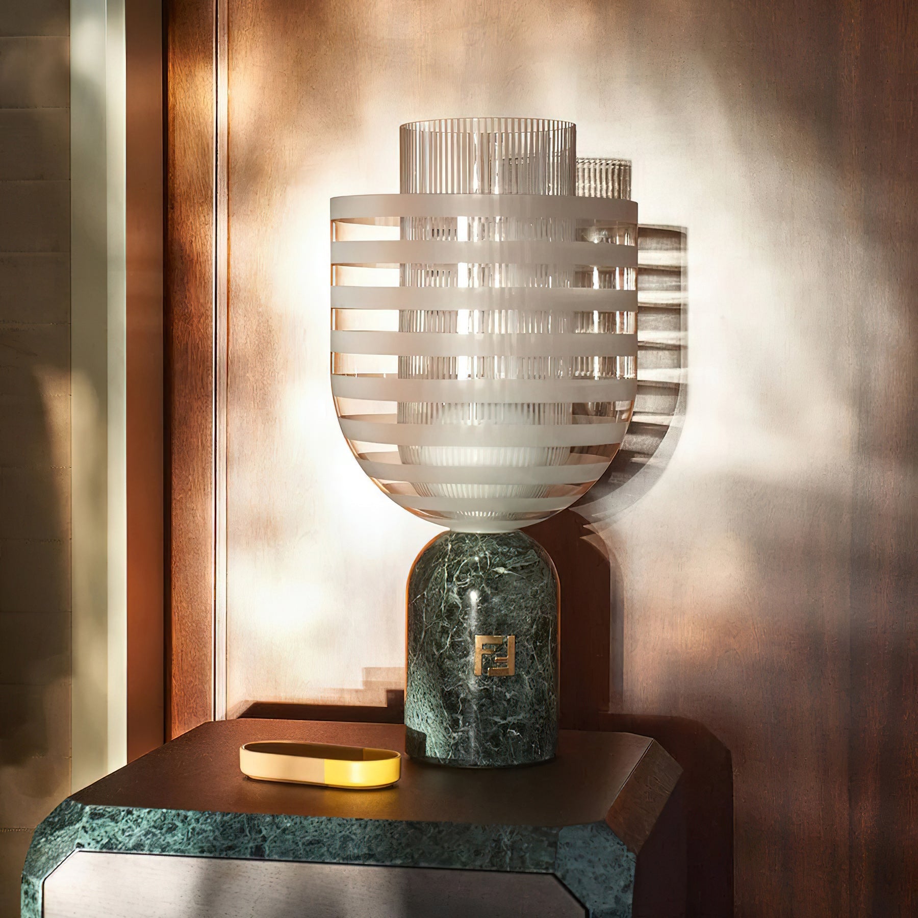 Sculptural Marble & Murano Glass Table Lamp