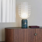 Sculptural Marble & Murano Glass Table Lamp