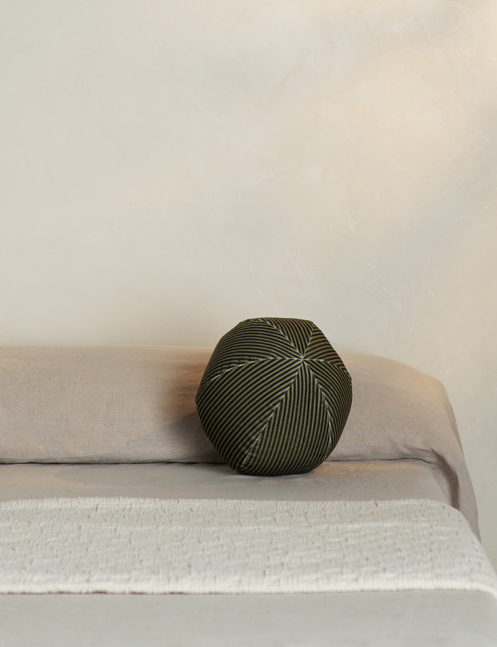 Bello Striped Velvet Ball Pillow | Chic Accent for Sophisticated Style