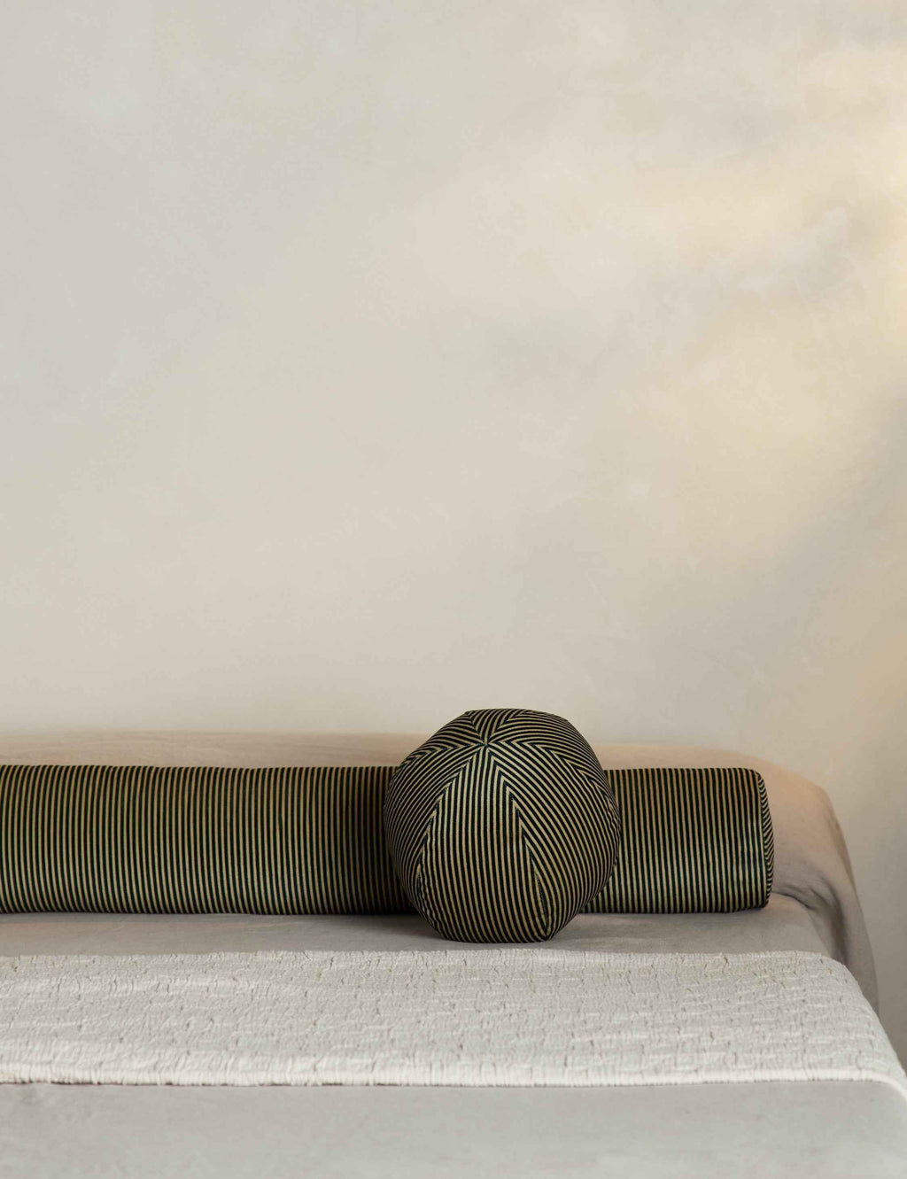 Bela Bolster Pillow | Striped Velvet Design, Oversized Accent