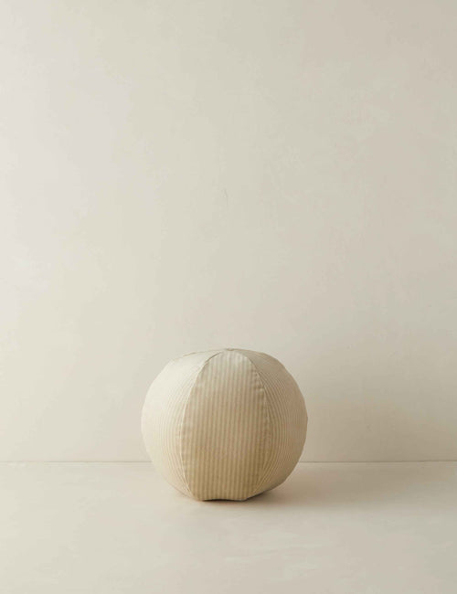 Bello Striped Velvet Ball Pillow | Chic Accent for Sophisticated Style
