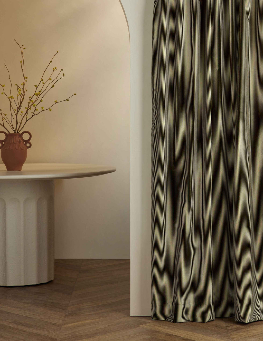 Bristol Striped Velvet Curtain Panel | Chic Soft Touch Velvet