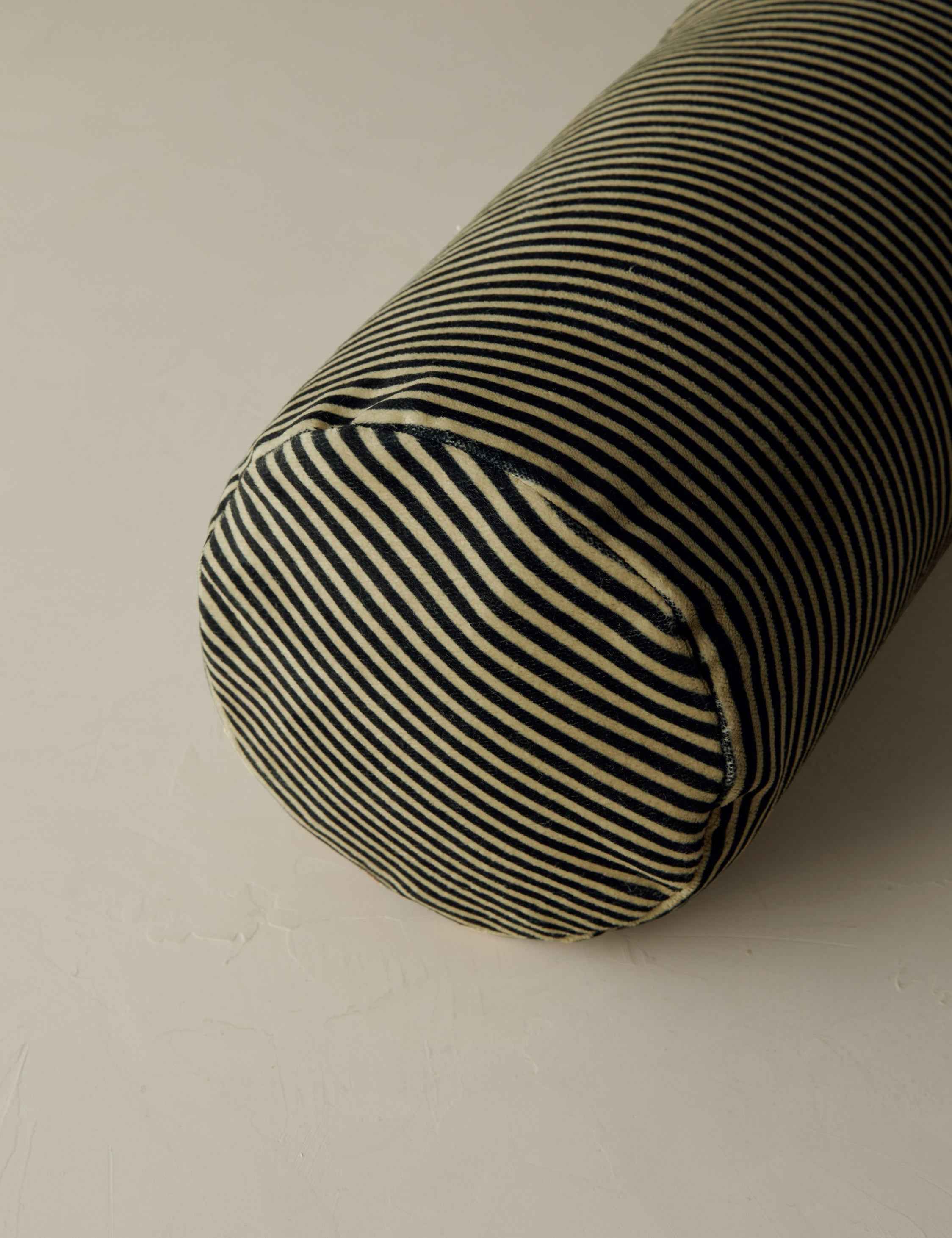 Bela Bolster Pillow | Striped Velvet Design, Oversized Accent
