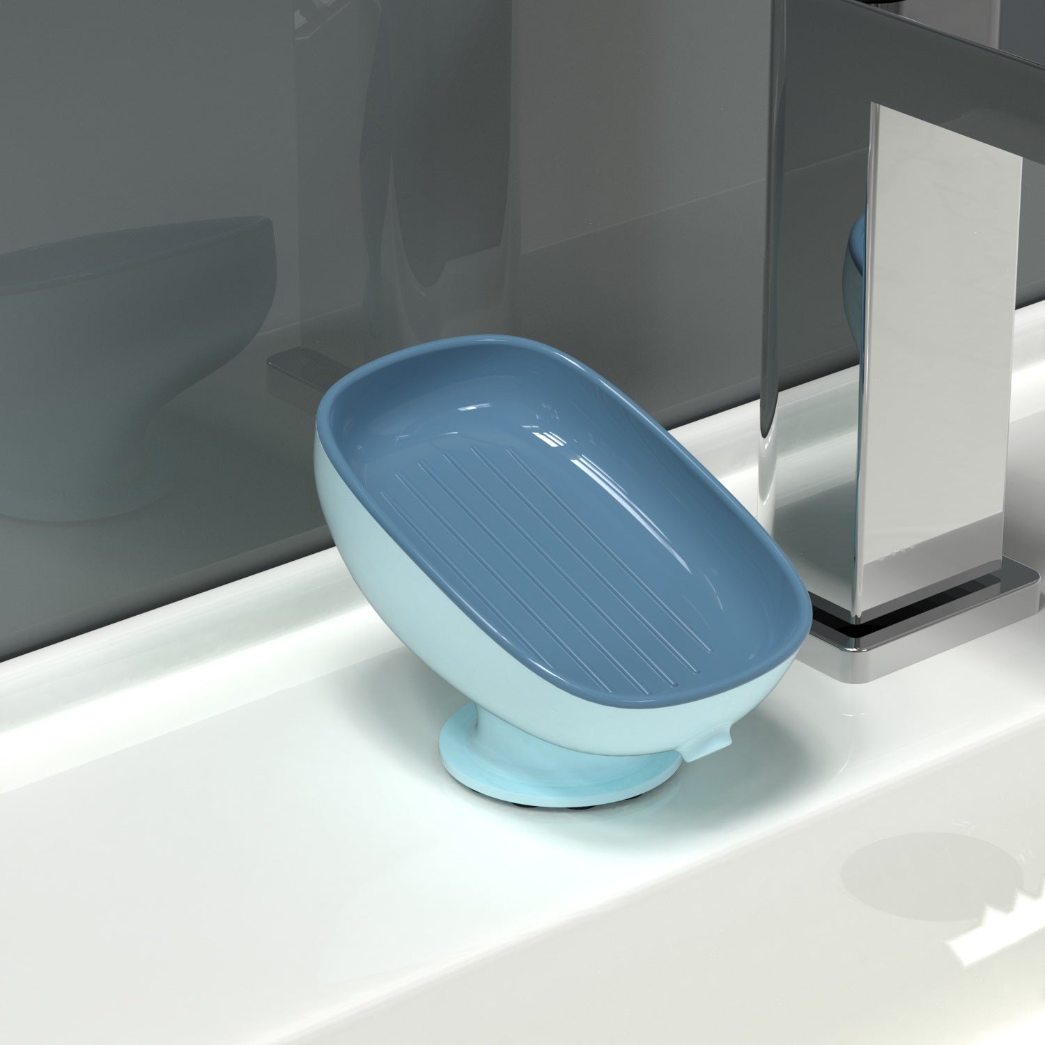 Suction Cup Soap Dish, Ventilated Design, Smooth Surface Mounting, Multiple Colors
