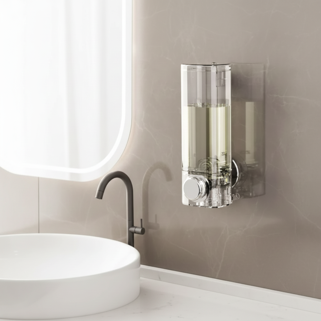 Soap Dispenser Suction Cup Drill Free Plastic Mechanical Pump