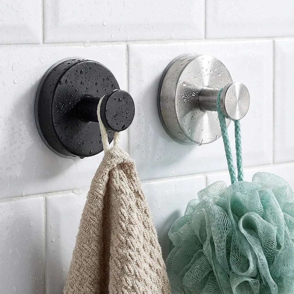 Suction Hooks Stainless Steel 6x6 cm No Drill 4 Pack