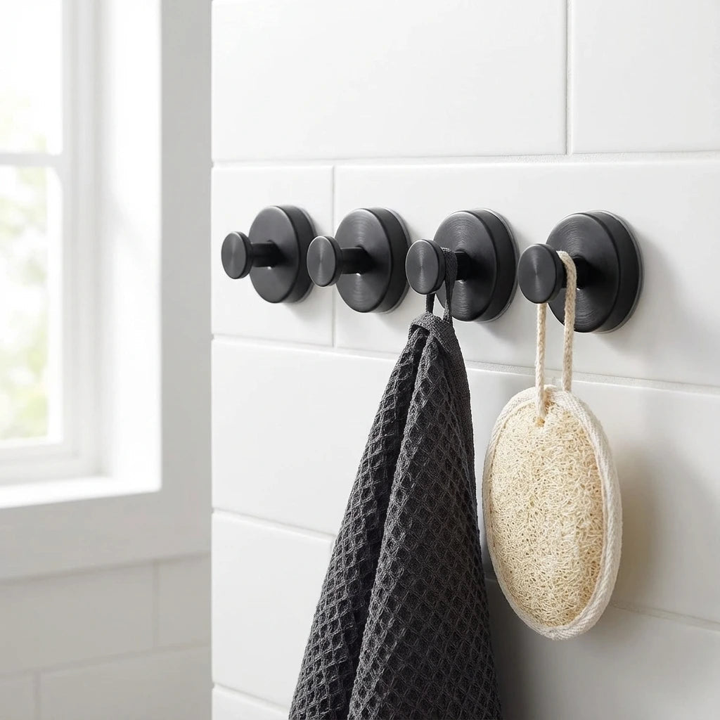 Suction Hooks Stainless Steel 6x6 cm No Drill 4 Pack