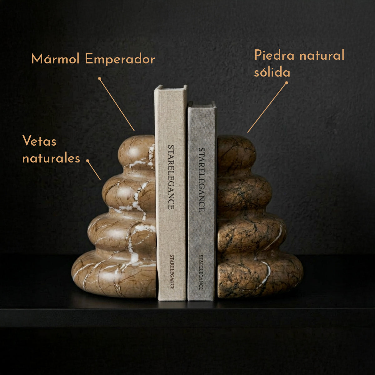 Bello Marble Bookends | Natural Stone, Elegant Design