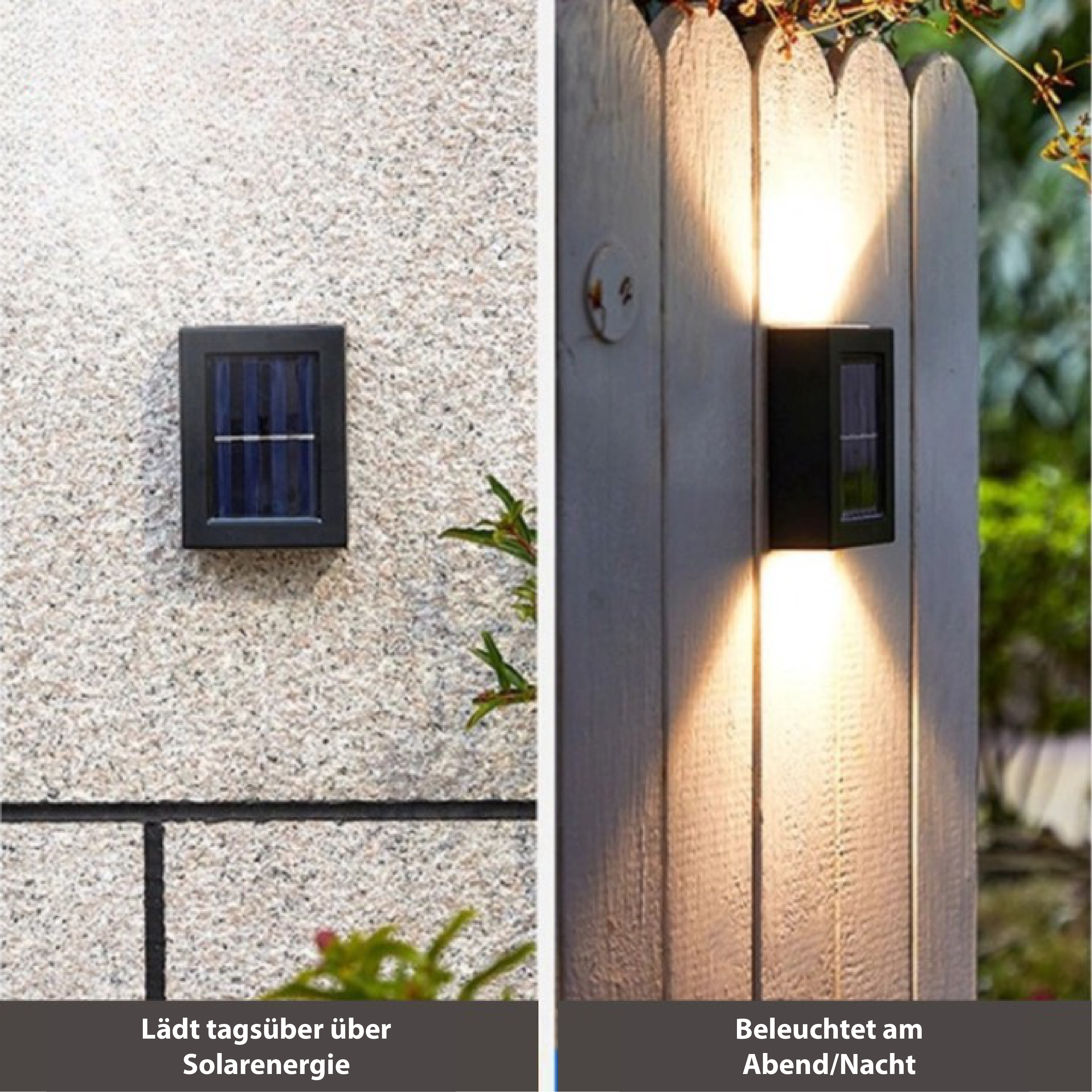 SunAura: Wireless LED Solar Wall Light – Atmospheric Garden Lighting for Terrace & Driveway
