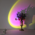 LED Table Lamp Sunset Projection Aluminum Glass USB Powered Indoor Light