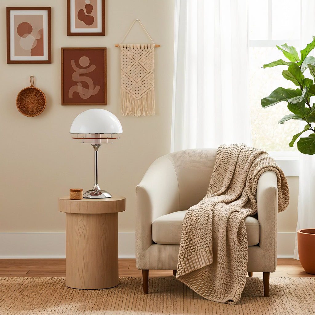 Bauhaus Dome Table Lamp with Gradient Acrylic Discs