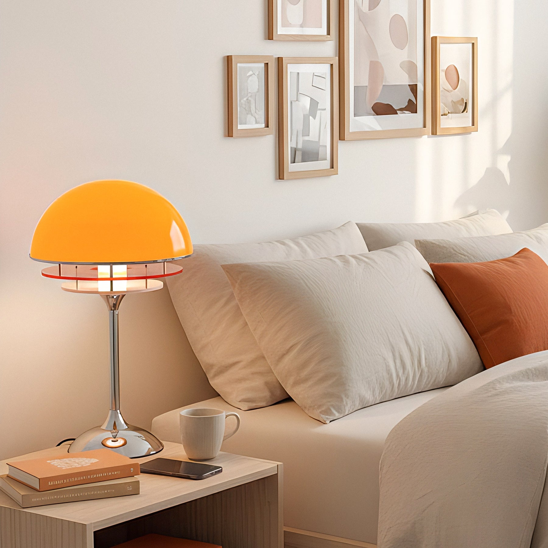 Bauhaus Dome Table Lamp with Gradient Acrylic Discs