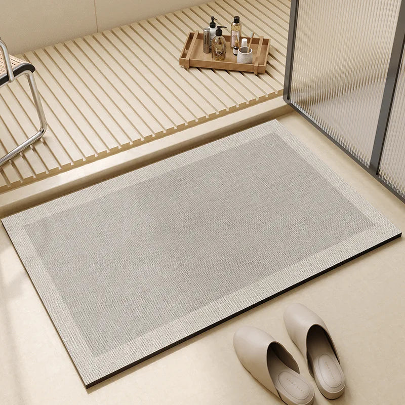 Bath Mat Quick Dry Technology Fleece Non Slip Rubber Backing