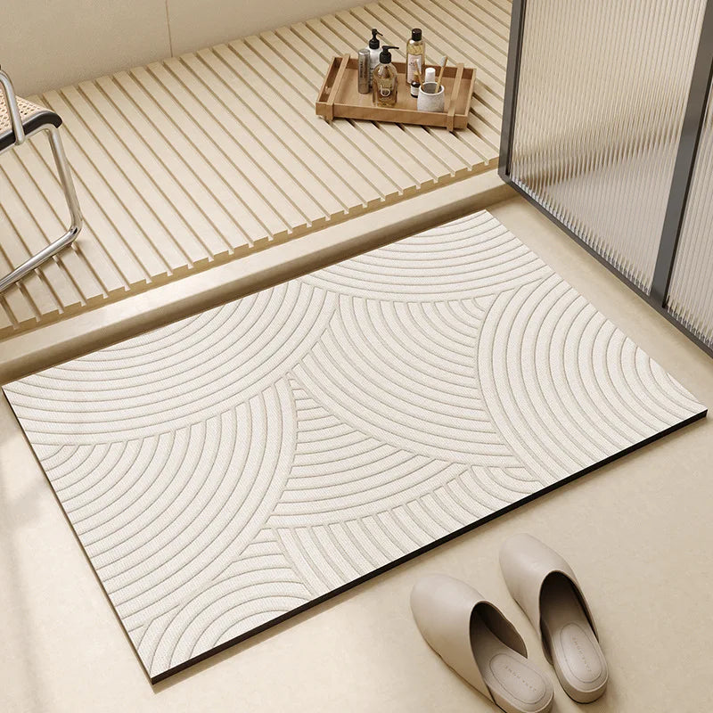 Bath Mat Quick Dry Technology Fleece Non Slip Rubber Backing