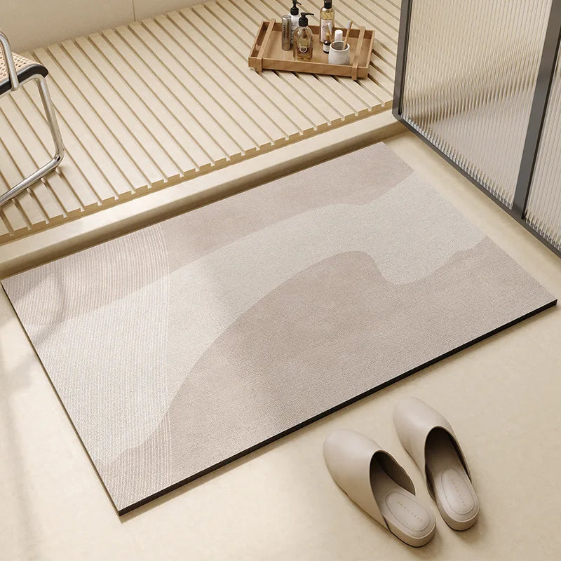 Bath Mat Quick Dry Technology Fleece Non Slip Rubber Backing
