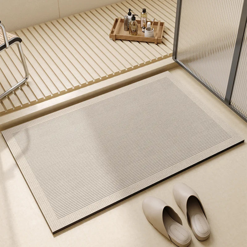 Bath Mat Quick Dry Technology Fleece Non Slip Rubber Backing
