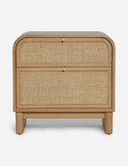 Soleil Nightstand | Rounded Oak Frame, Soft-Close Drawers