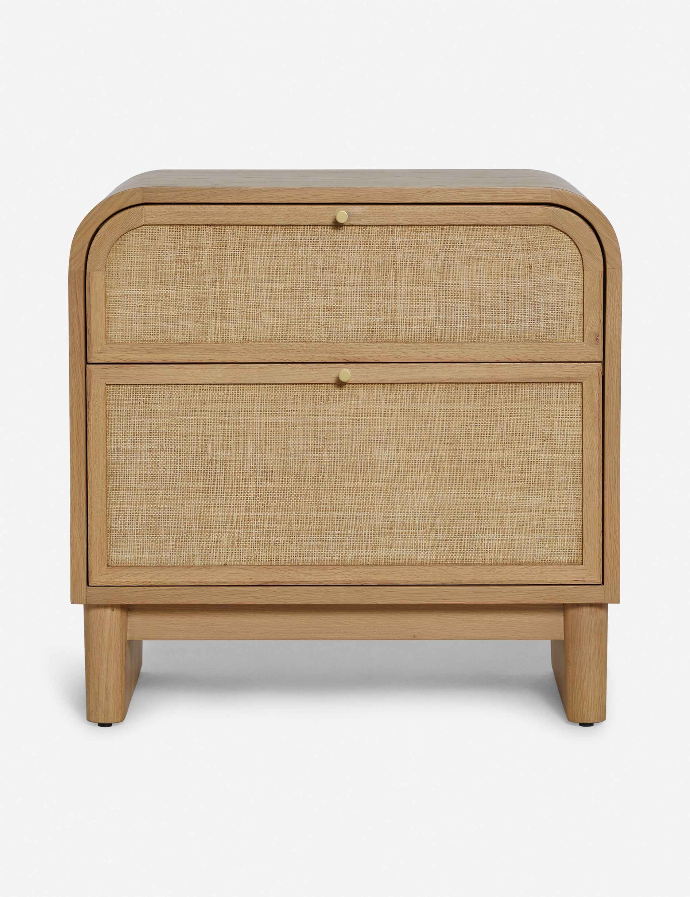 Soleil Nightstand | Rounded Oak Frame, Soft-Close Drawers