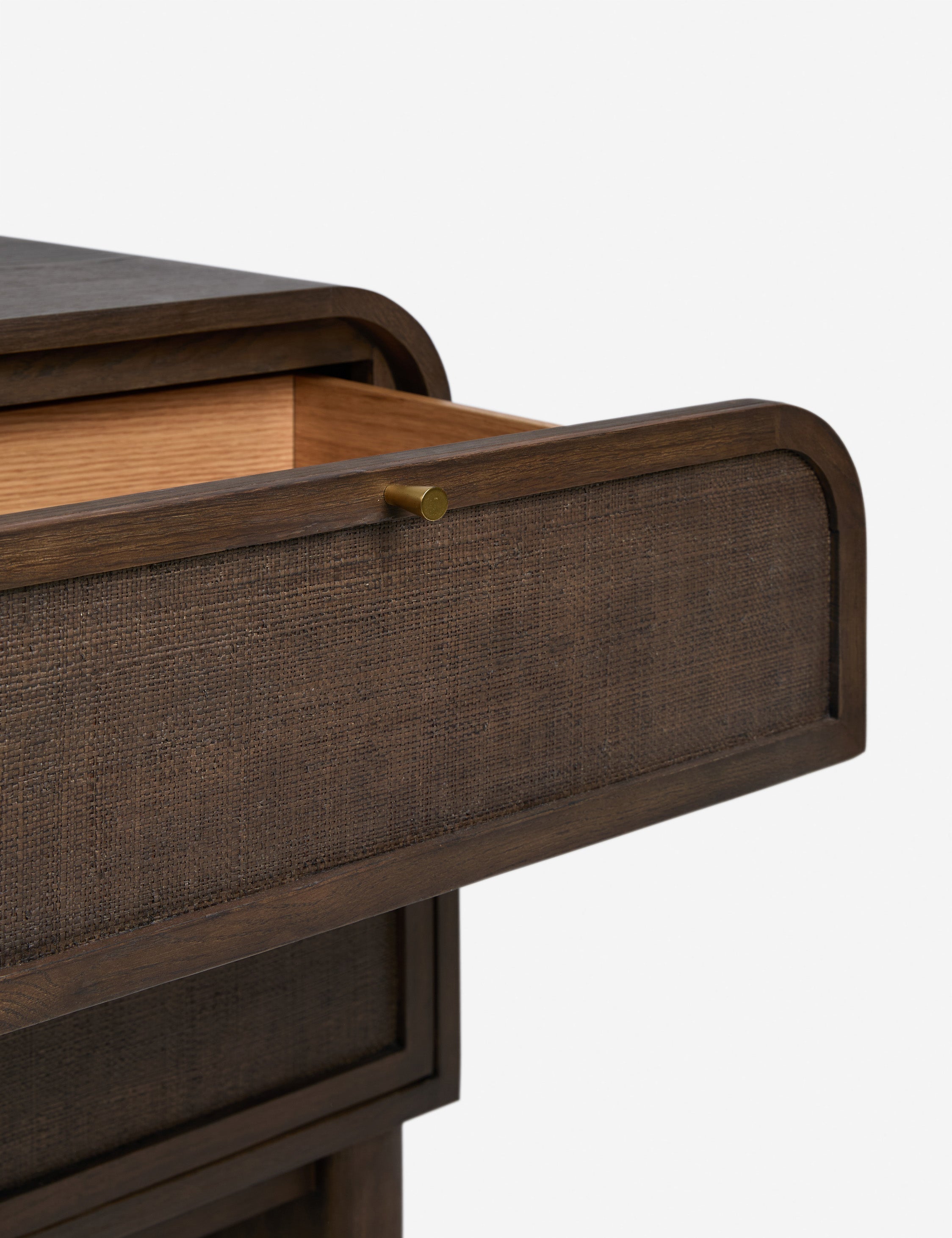 Soleil Nightstand | Rounded Oak Frame, Soft-Close Drawers