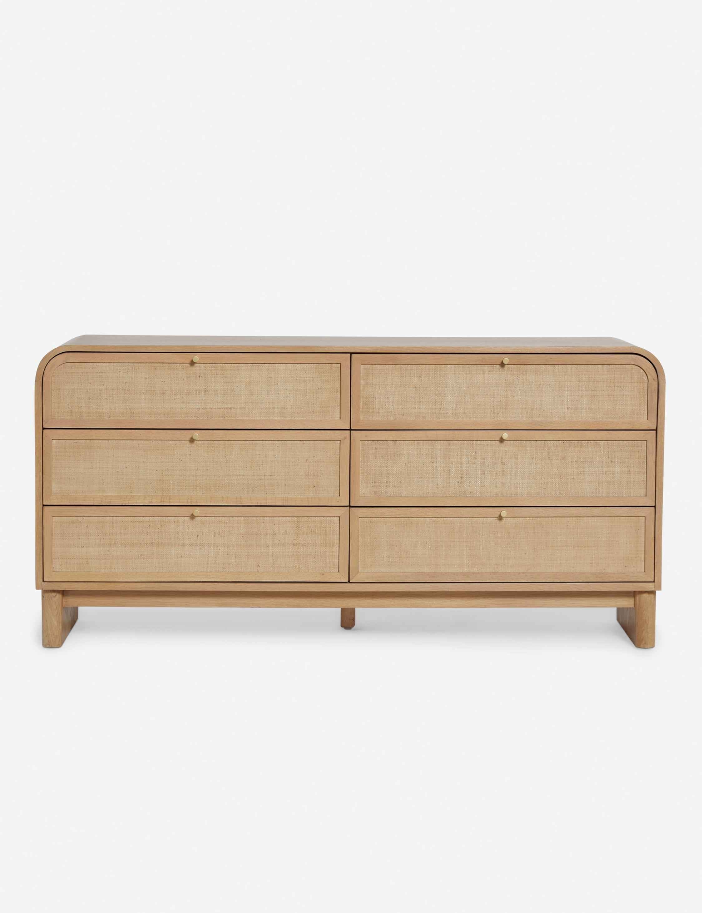 Sable Wide Dresser | Rounded Oak Frame, Soft-Close Drawers