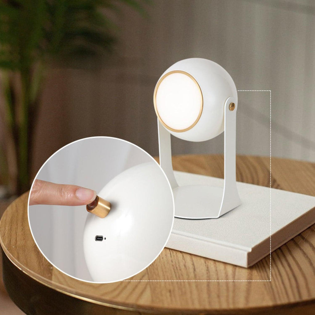 Cordless Rechargeable Table Lamp, Black & White