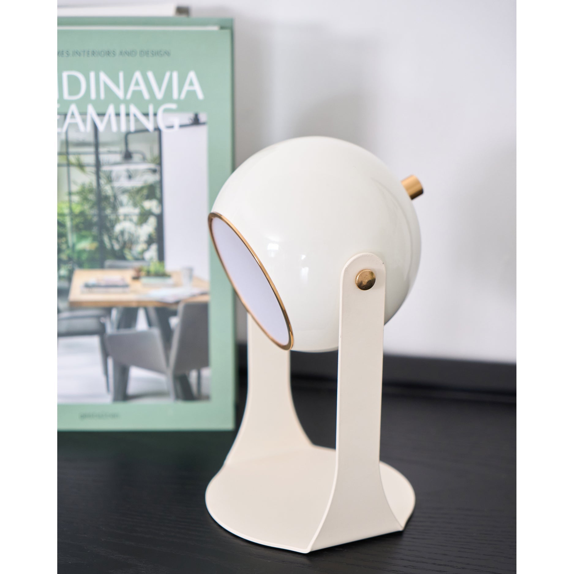 Cordless Rechargeable Table Lamp, Black & White