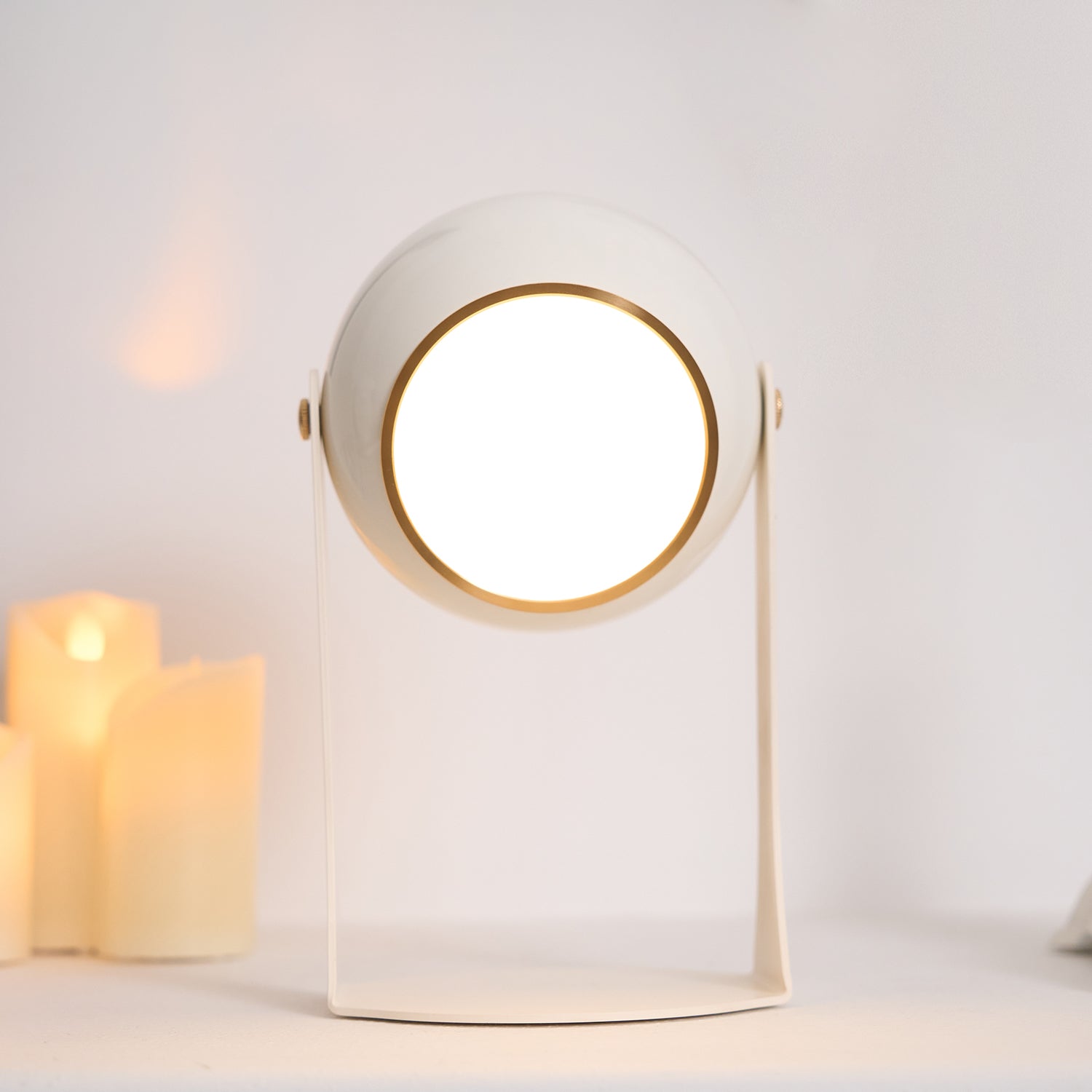 Cordless Rechargeable Table Lamp, Black & White