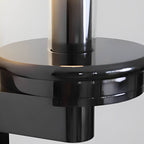 Glass Tube Wall Lamp, Glossy Black Iron Base