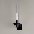 Glass Tube Wall Lamp, Glossy Black Iron Base
