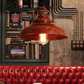 Vintage Red Rust Single-Dome Pendant Light
