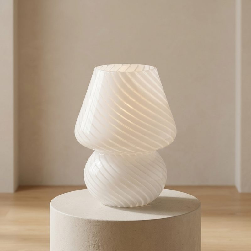 Glass Mushroom Lamp USB Powered Stepless Dimmable LED Table Light