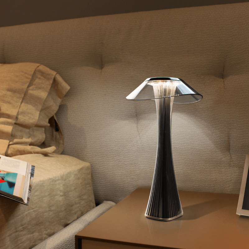 Table Lamp Amber Glass Look Acrylic Touch Control Dimmable Indoor