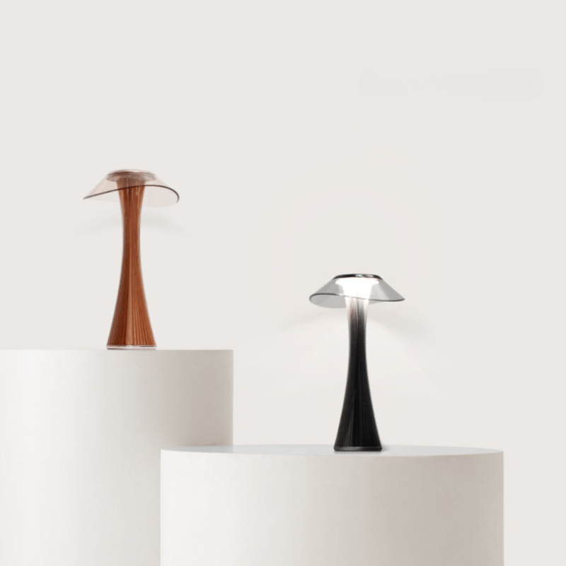 Table Lamp Amber Glass Look Acrylic Touch Control Dimmable Indoor