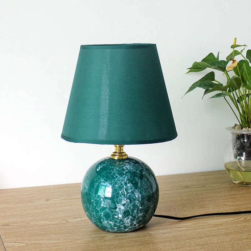 Table Lamp Ceramic White LED Compact Size AC Powered