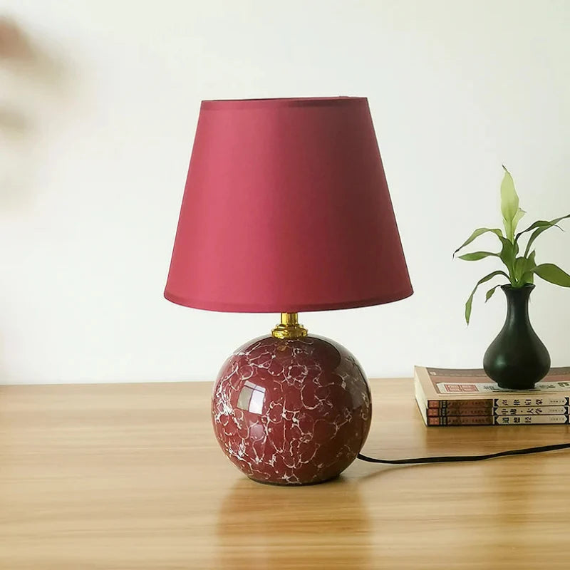 Table Lamp Ceramic White LED Compact Size AC Powered