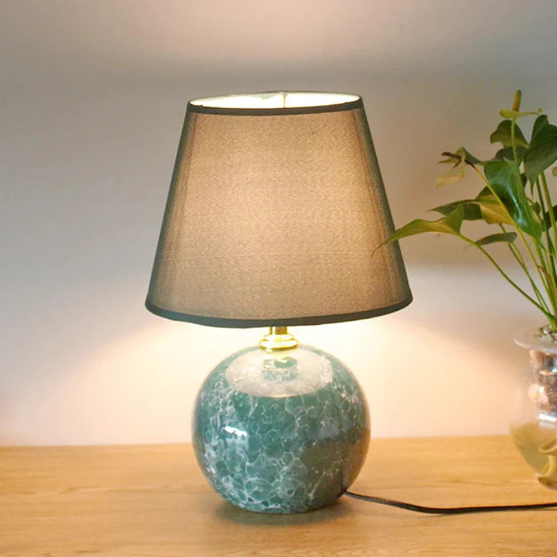 Table Lamp Ceramic White LED Compact Size AC Powered