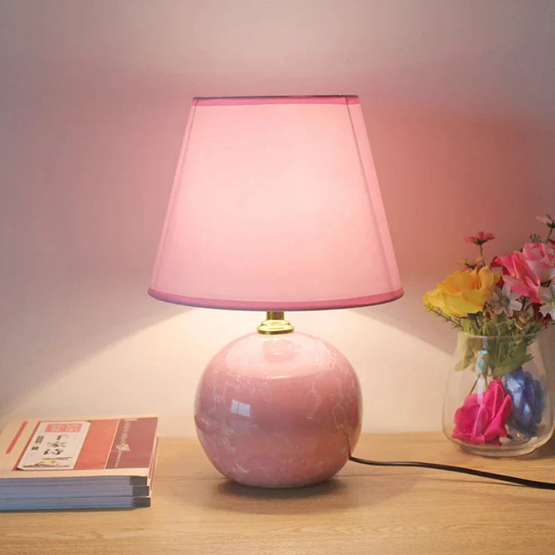 Table Lamp Ceramic White LED Compact Size AC Powered